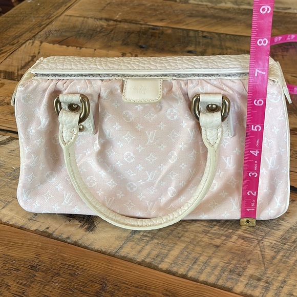 LV - Louis Vuitton Mini Lin Trapeze Baby Pink Canvas Handbag - Picture 15 of 16